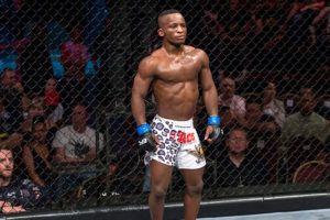 Bokang Masunyane inside the EFC cage in South Africa