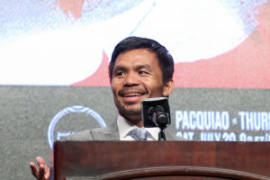 Manny Pacquiao at a press conference