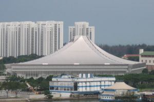 The exterior of the Singapore Indoor Stadium