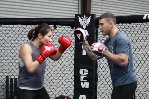 Ji Yeon Kim hitting pads