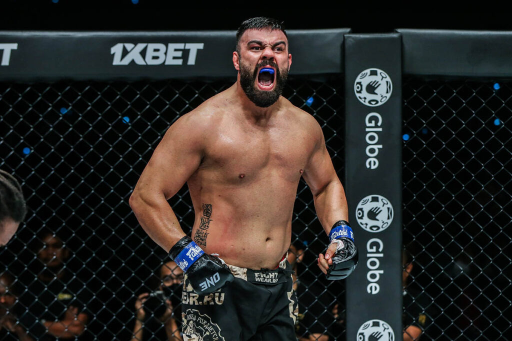 Amir Aliakbari in the ONE Championship cage in Manila